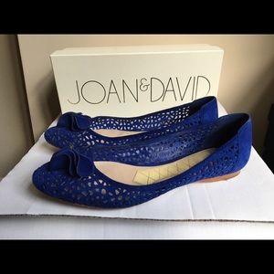 Blue Suede Ballet Flats